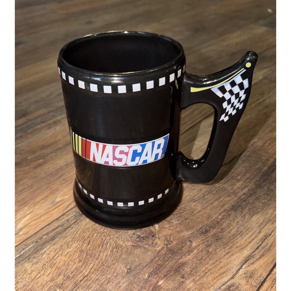 Vtg 2004 Nascar Racing Large Black Coffee Mug Cup Stein Collectable‎ Sherwood